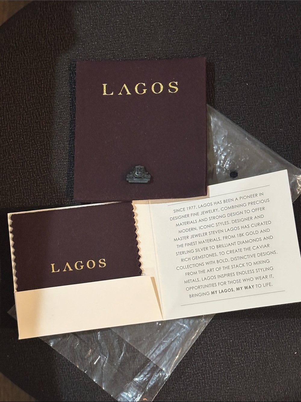 LAGOS Black and Gold Jewelry Pouch